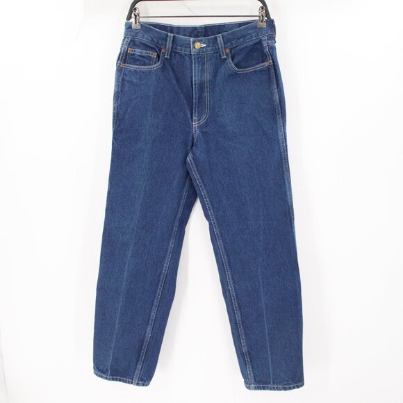 B Sides Jeans Womens 29 L27 High Rise Straight Leg Cotton Made in USA rigid blue - Picture 1 of 11